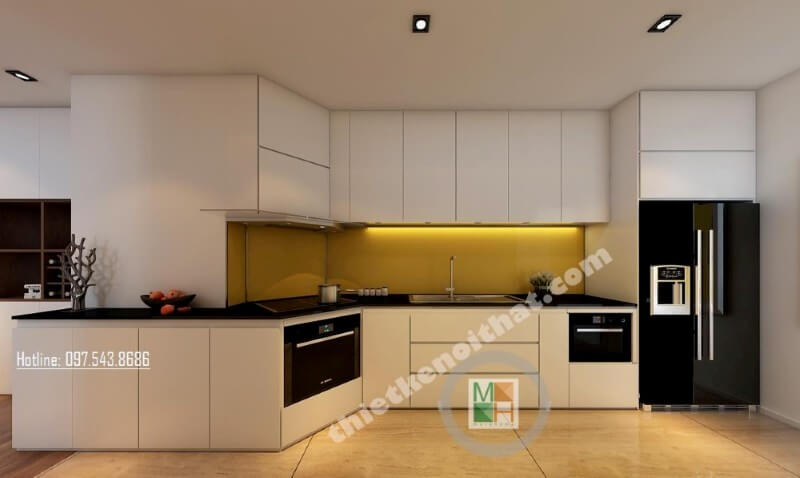 Sang trọng, lạ mắt với mẫu tủ bếp chung cư gỗ công nghiệp Tủ bếp đẹp, sang trọng và đẳng cấp