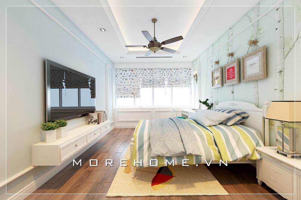 Giường ngủ chung cư tân cổ điển Giường ngủ chung cư tân cổ điển