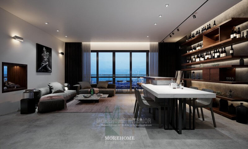 Nội thất phòng ăn chung cư cao cấp được lựa chọn theo lối thiết kế hiện đại Mẫu thiết kế nội thất chung cư đẹp