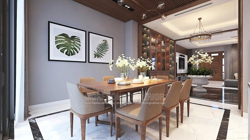 Bàn ăn gỗ óc chó nguyên khối cao cấp với đường vân đẹp mắt, sắc trầm độc đáo đang trở thành xu hướng trang trí phòng ăn ấn tượng nhất hiện nay.