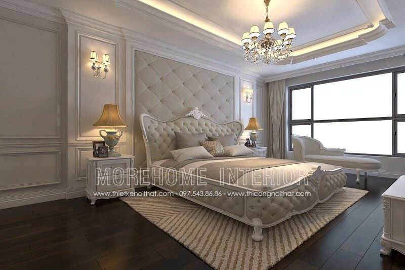 Giường ngủ chung cư tân cổ điển Giường ngủ chung cư tân cổ điển