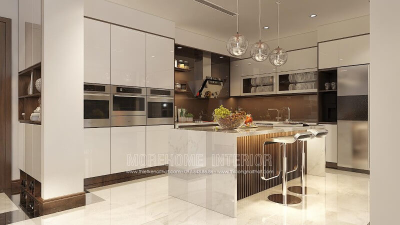 Trang trí nội thất căn bếp chung cư, biệt thự cao cấp với mẫu tủ bếp phong cách hiện đại Thiết kế và sản xuất tủ bếp đẹp