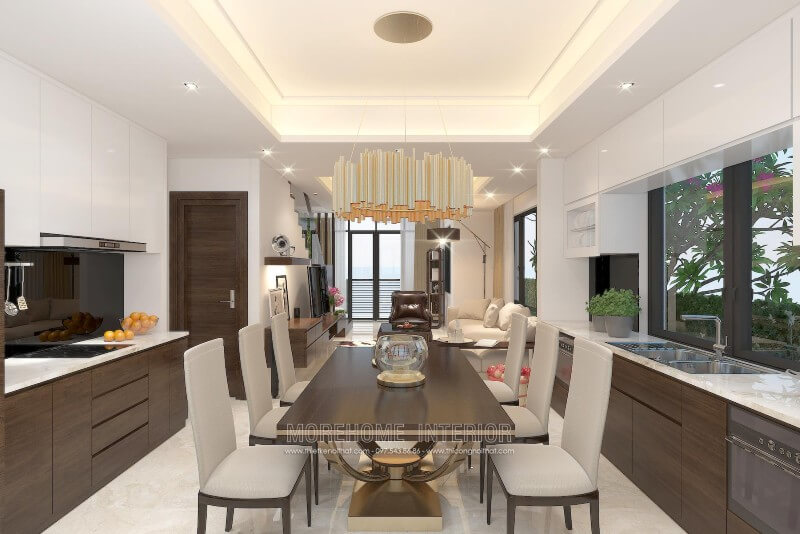 Thiết kế tủ bếp hiện đại tại biệt thự Vinhomes Thăng Long Hà Nội Thiết kế và sản xuất tủ bếp đẹp