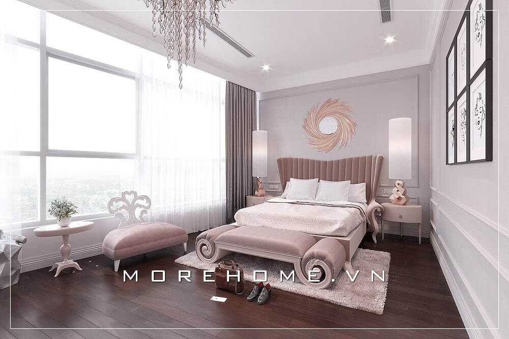 Giường ngủ chung cư tân cổ điển Giường ngủ chung cư tân cổ điển