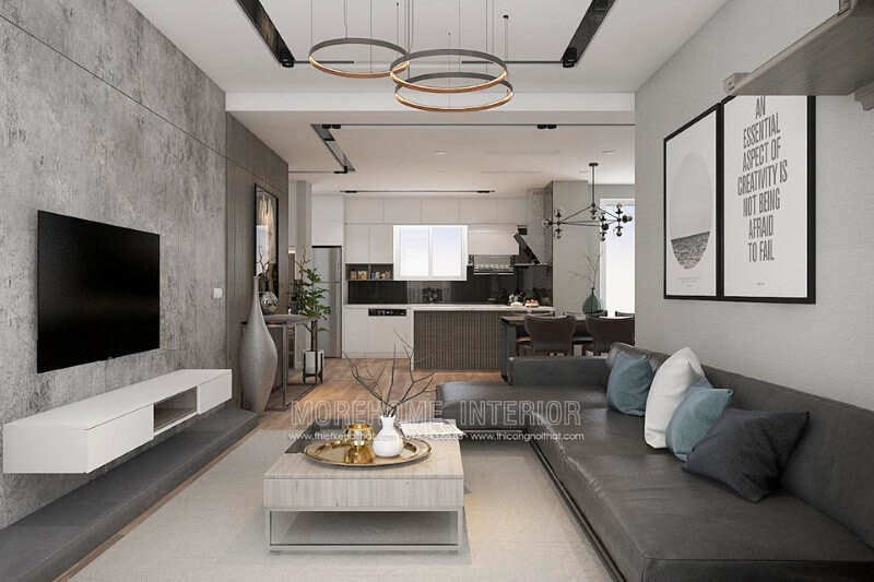 Mẫu sofa góc chữ L đẹp được coi là điểm nhấn của toàn bộ không gian phòng khách Mẫu nội thất chung cư hiện đại