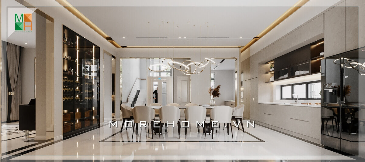 Mẫu thiết kế tủ bếp chữ I bằng gỗ công nghiệp acrylic trắng cao cấp mẫu tủ bếp gỗ công nghiệp An Cường