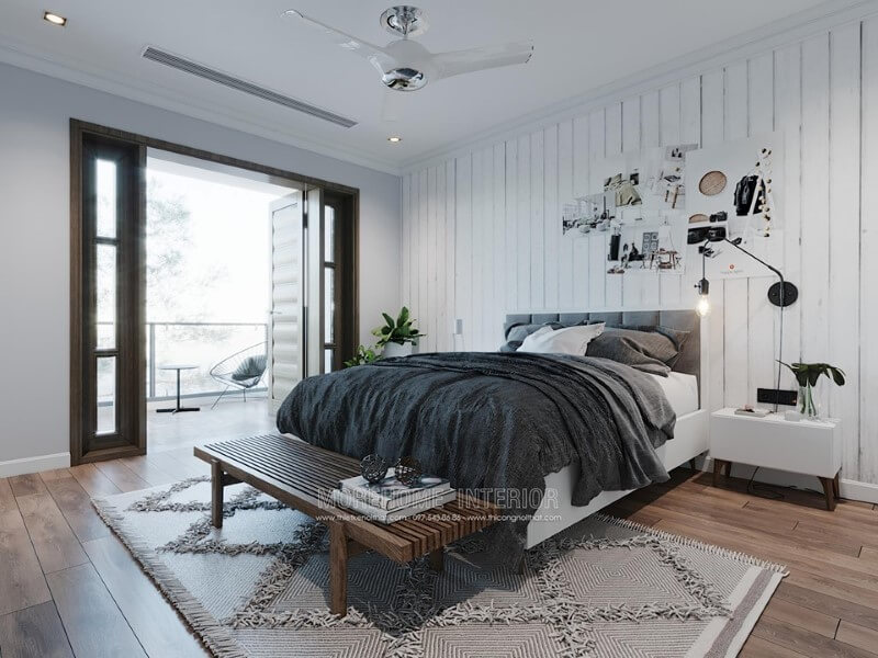 Giường ngủ biệt thự hiện đại Giường ngủ biệt thự hiện đại