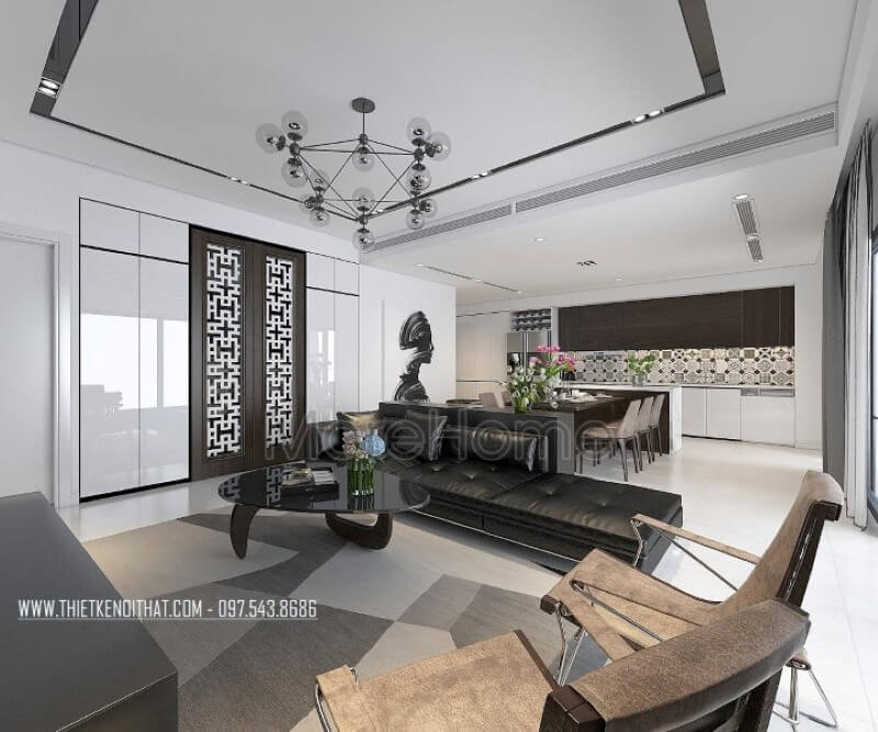 Mẫu thiết kế nội thất phòng khách trẻ trung, hiện đại không lo bị lỗi mốt Thiết kế phòng khách chung cư