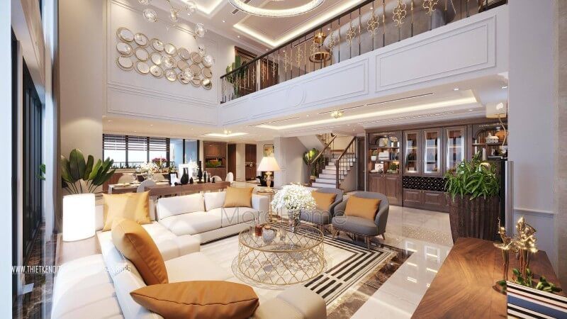 Trang trí nội thất phòng khách đẹp với đồ nội thất hiện đại cao cấp
