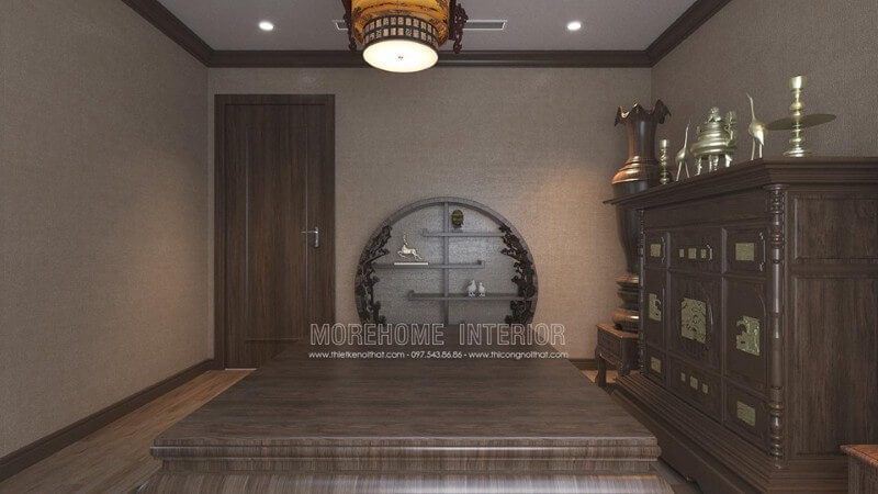 mắt Phòng thờ trong cư dân có thiết kế hiện đại và đẹp mắt.